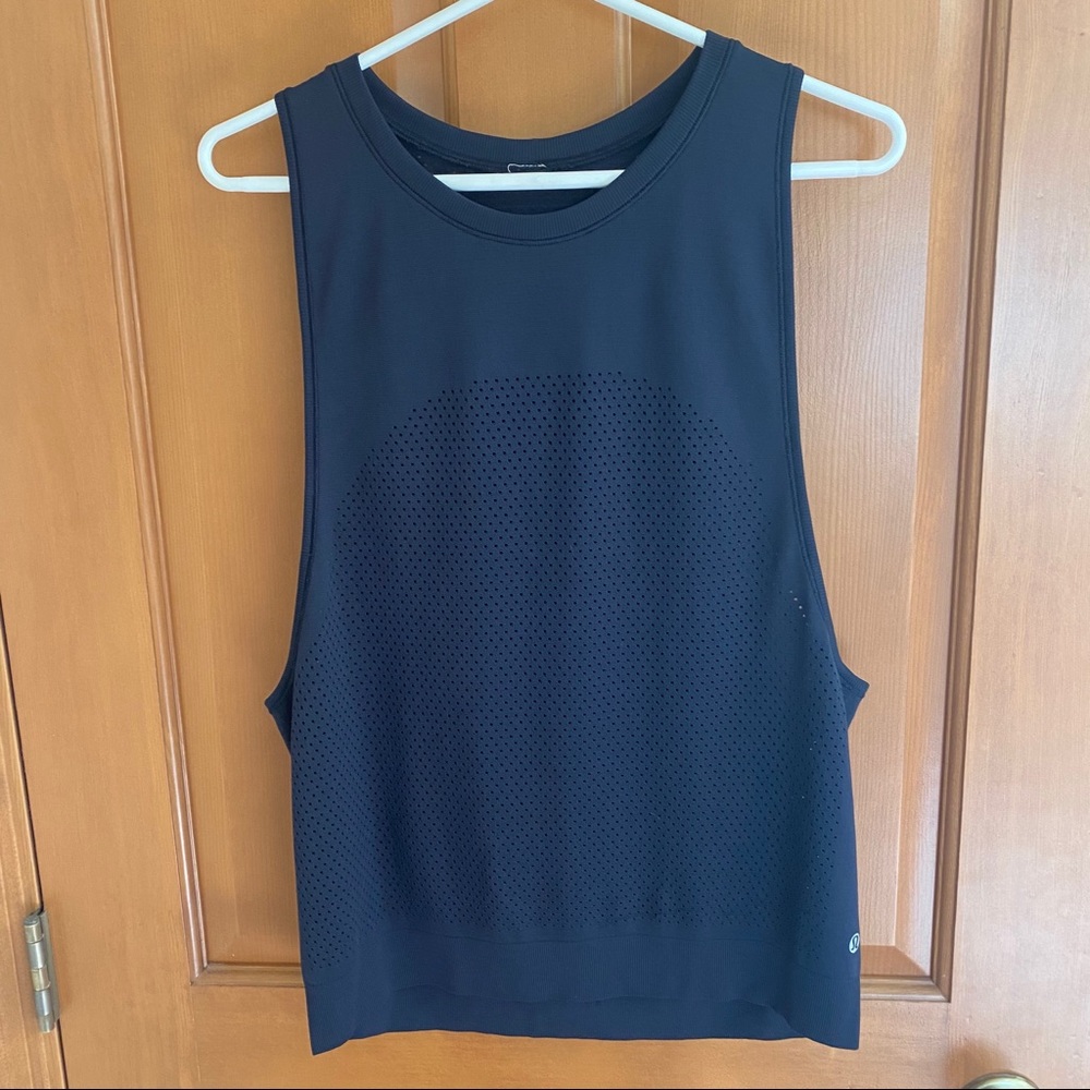 Lululemon Tops | Navy Jersey Muscle Tee